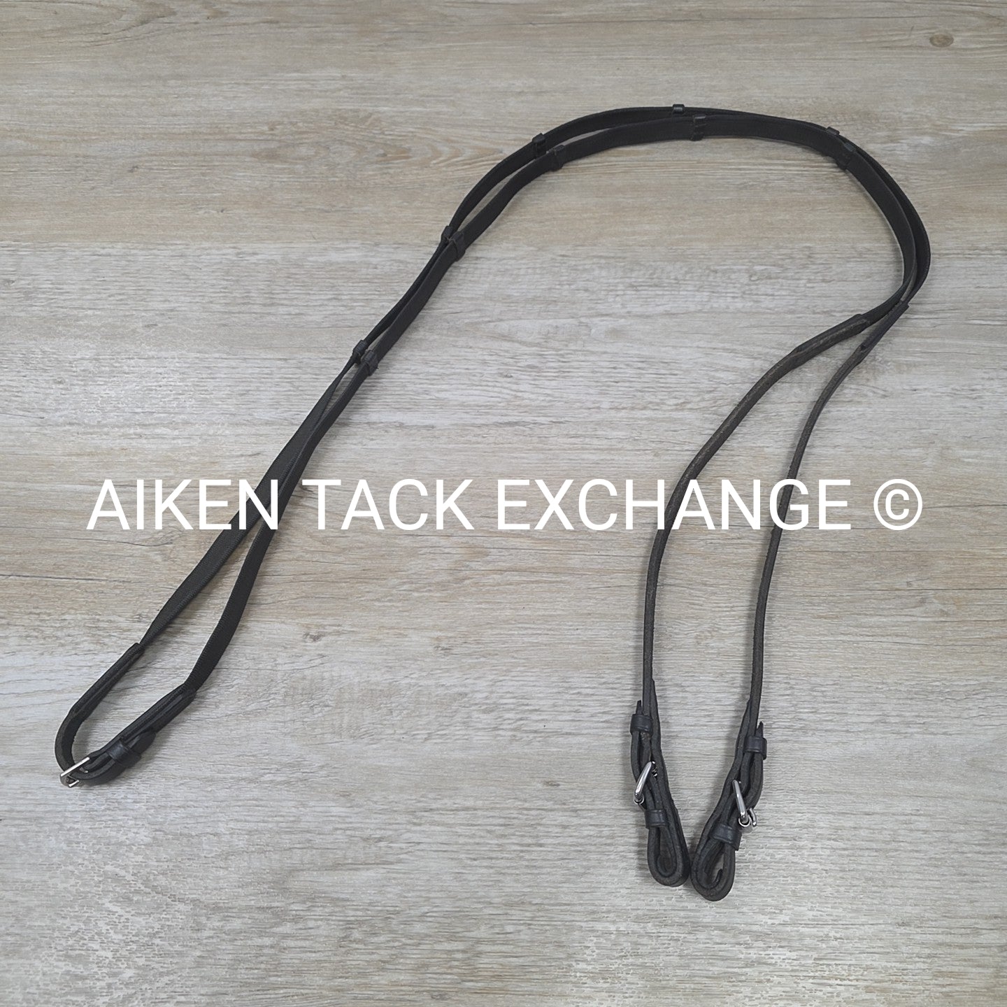 Rubberized Grip Reins with Hand Stops, Black, 60"