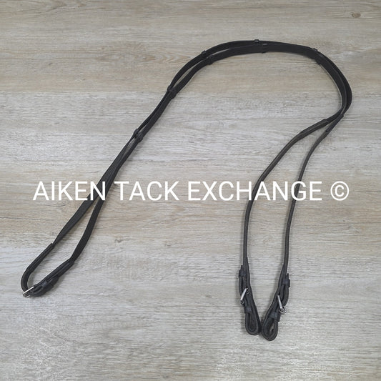 Rubberized Grip Reins with Hand Stops, Black, 60"