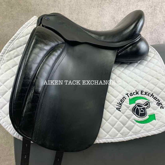 2009 Hulsebos WB4 Dressage Saddle, 17" Seat, Extra Wide Tree, Wool Flocked Panels