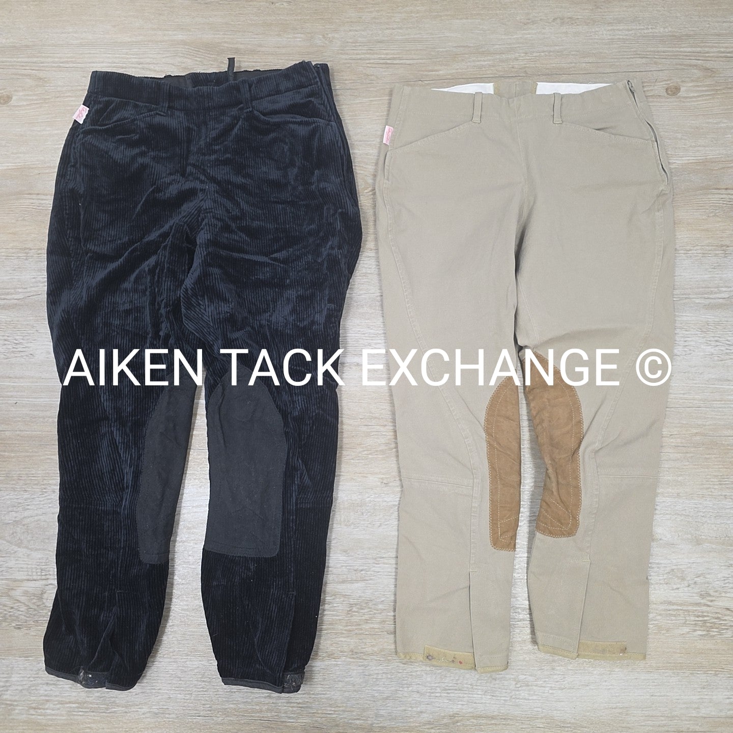 BARGAIN BUNDLE: Tailored Sportsman Knee Patch Side Zip Breeches, Size 28, 2 Pair