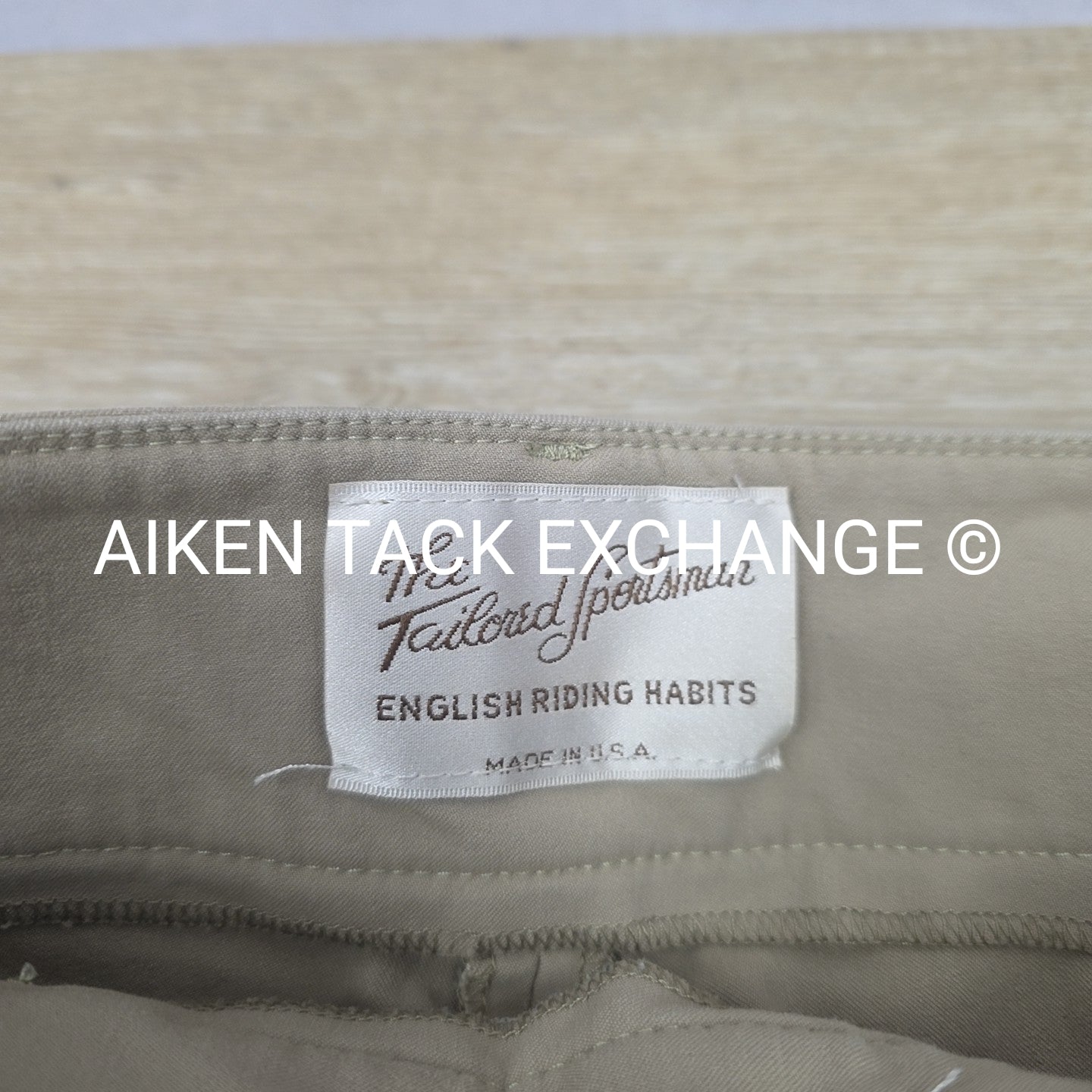 Tailored Sportsman Trophy Hunter Knee Patch Sock Bottom Breeches, Size 28