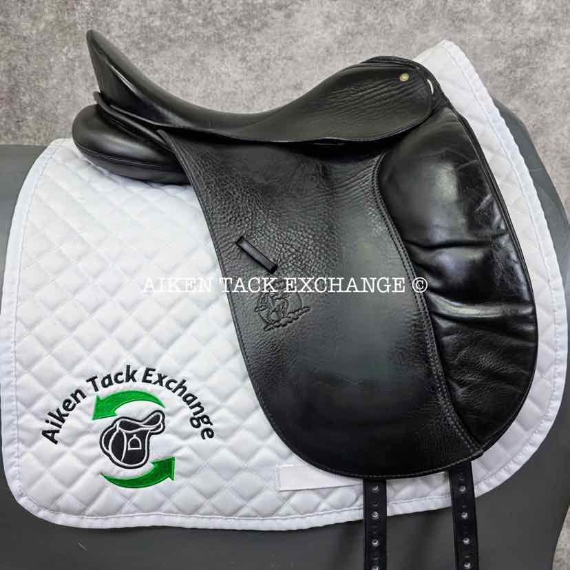 2001 Schleese Jane Savoie Dressage Saddle, 17" Seat, MW/W Tree, Wool Flocked Panels