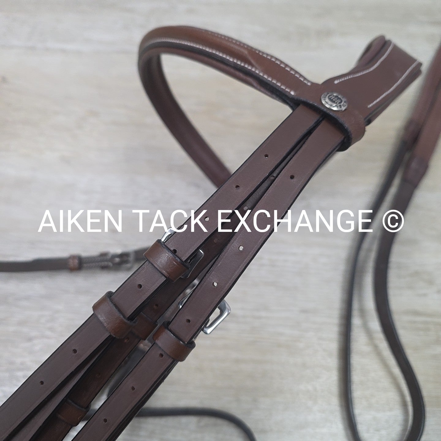 HDR Pro Mono Crown Figure 8 Bridle with Rubber Reins, Australian Nut, Oversize