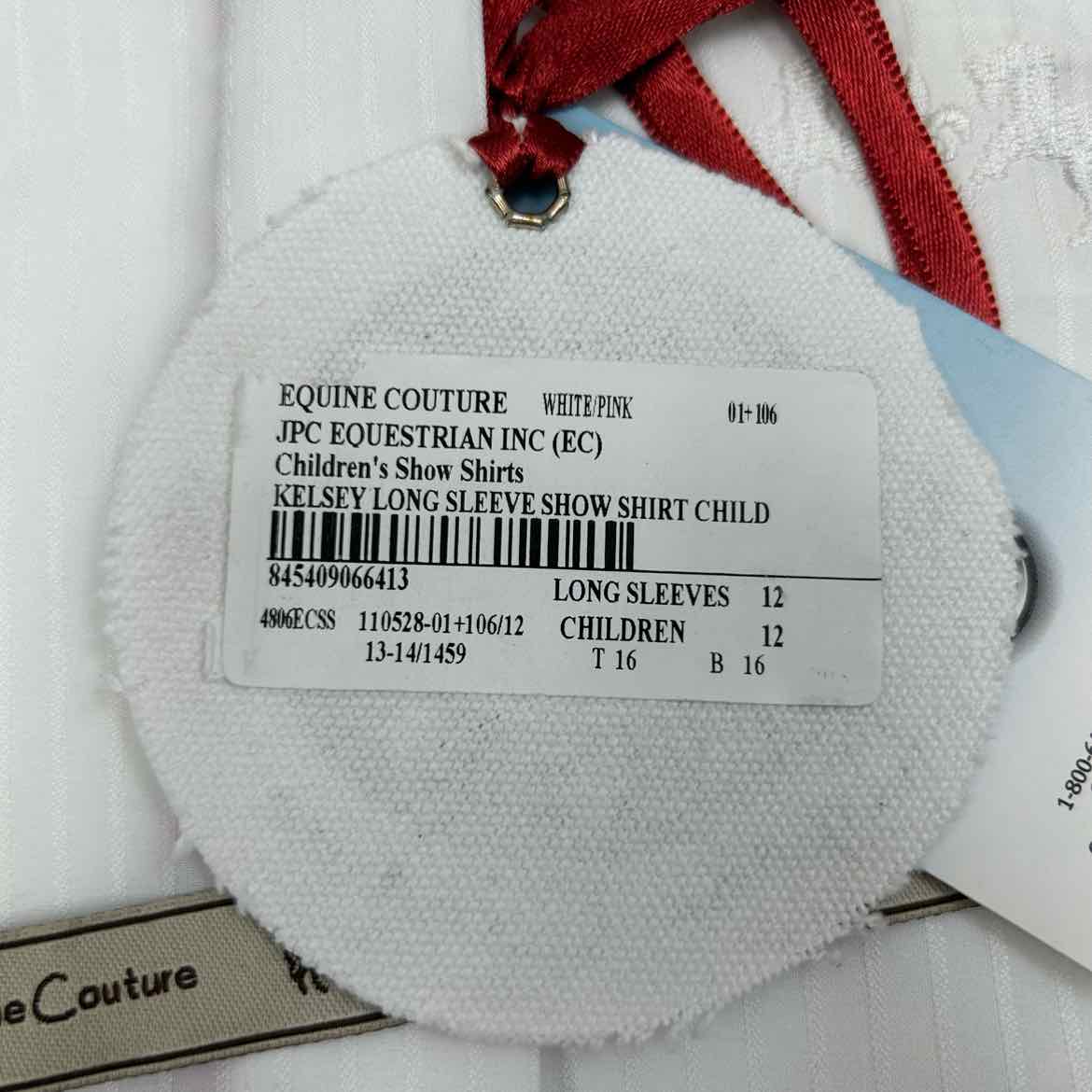 Equine Couture Kelsey Long Sleeve Show Shirt, Size 12