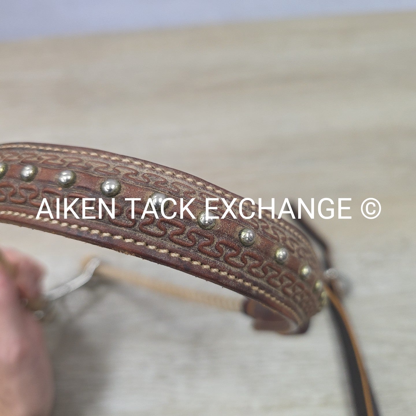 Martin Saddlery Leather Covered Rope Tie Down Noseband