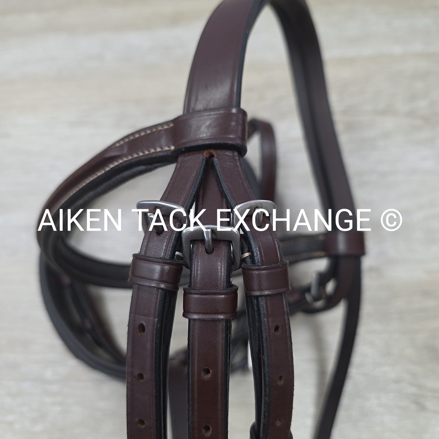 KL Select Red Barn Tryon Hunter Bridle, No Reins, Brown, Oversize