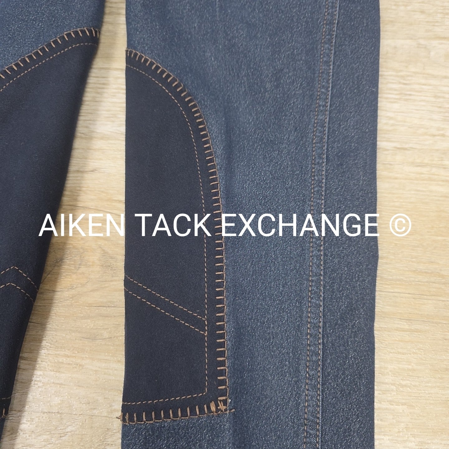 On Course Denim Knee Patch Breeches, Size 26