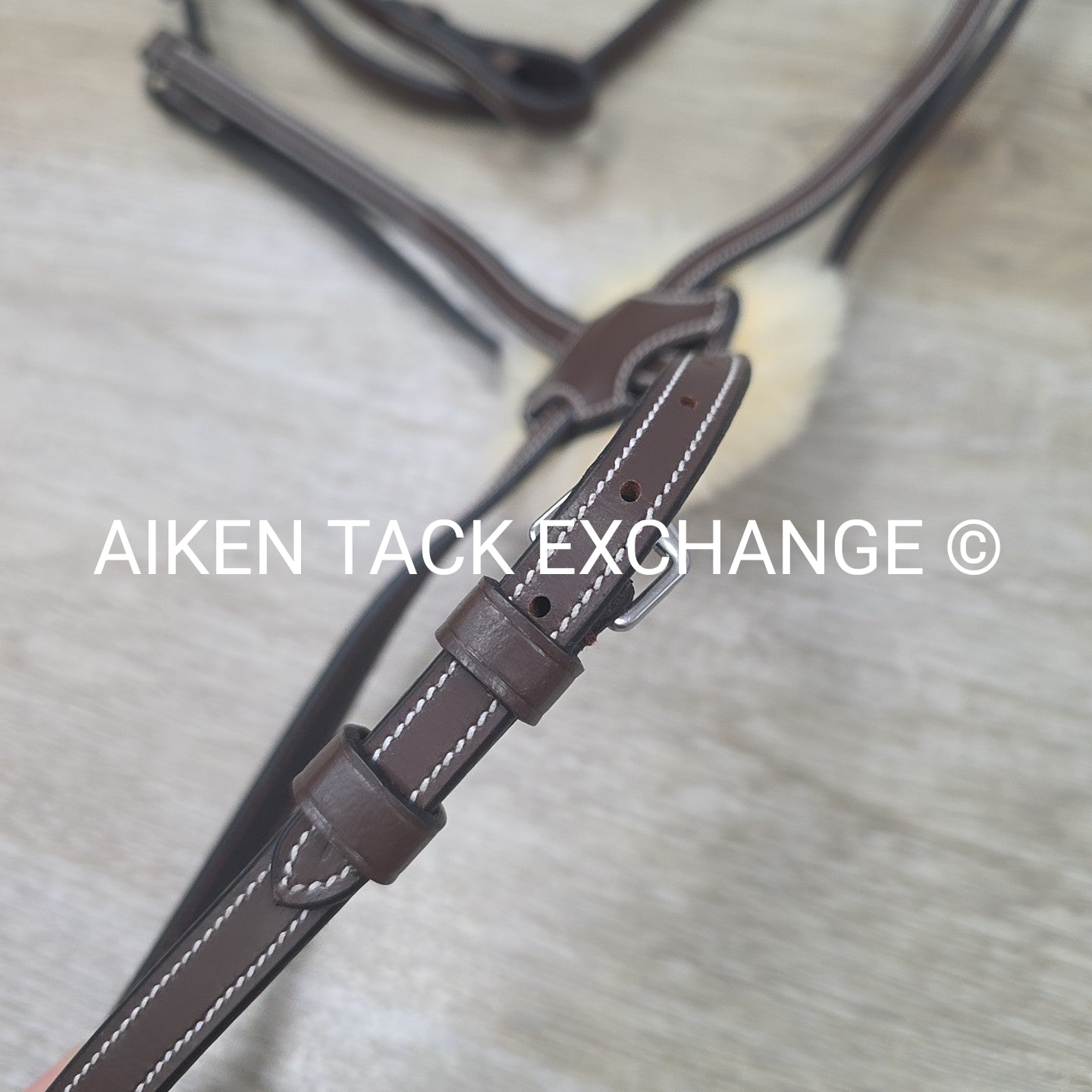 HDR Pro Mono Crown Figure 8 Bridle with Rubber Reins, Australian Nut, Size Full