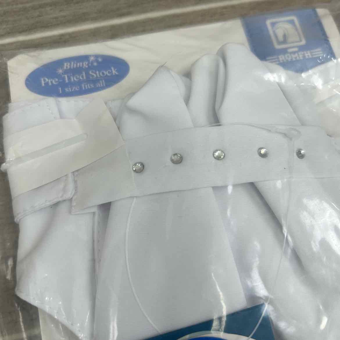Romfh Bling Pre Tied Bling Stock Tie, White, One Size, Brand New
