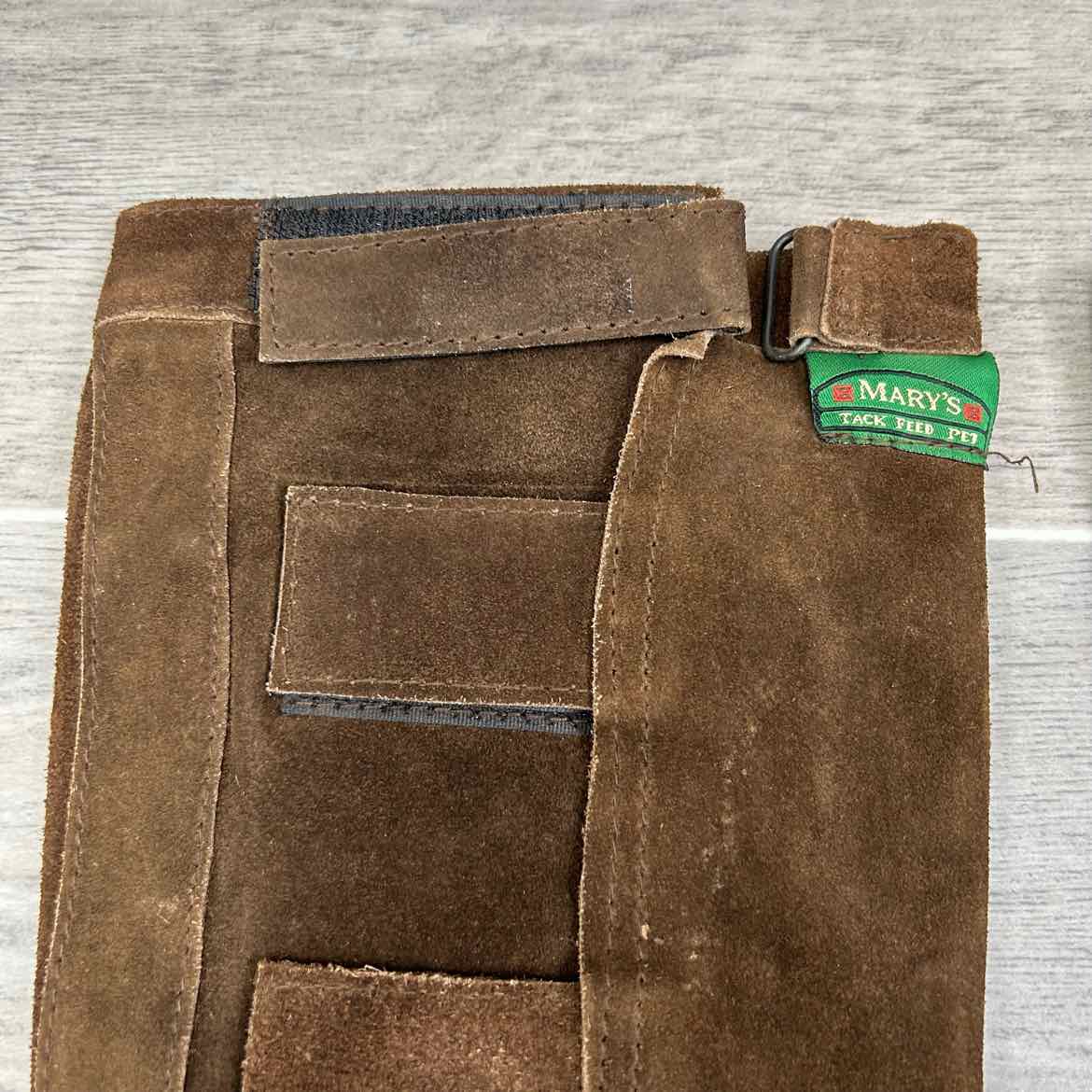 Mary's Tack & Feed Suede Half Chaps, Brown, Size Small