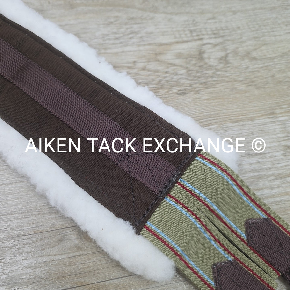 SmartEquine Fleece Girth with Double End Elastic, Brown, 56"