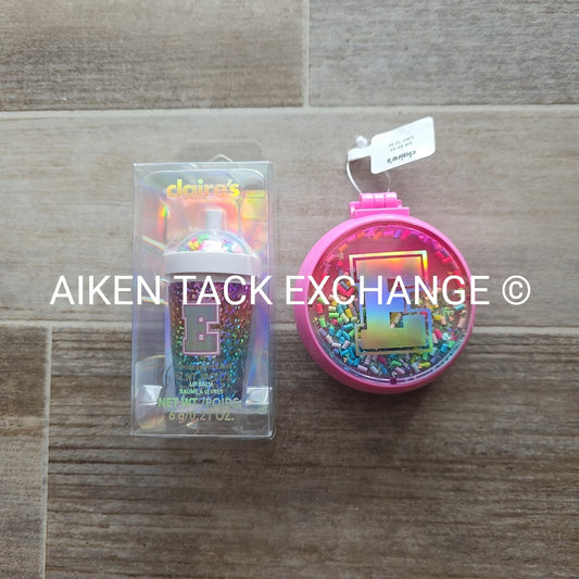 Claire's Lip Balm & Brush Set - Letter E
