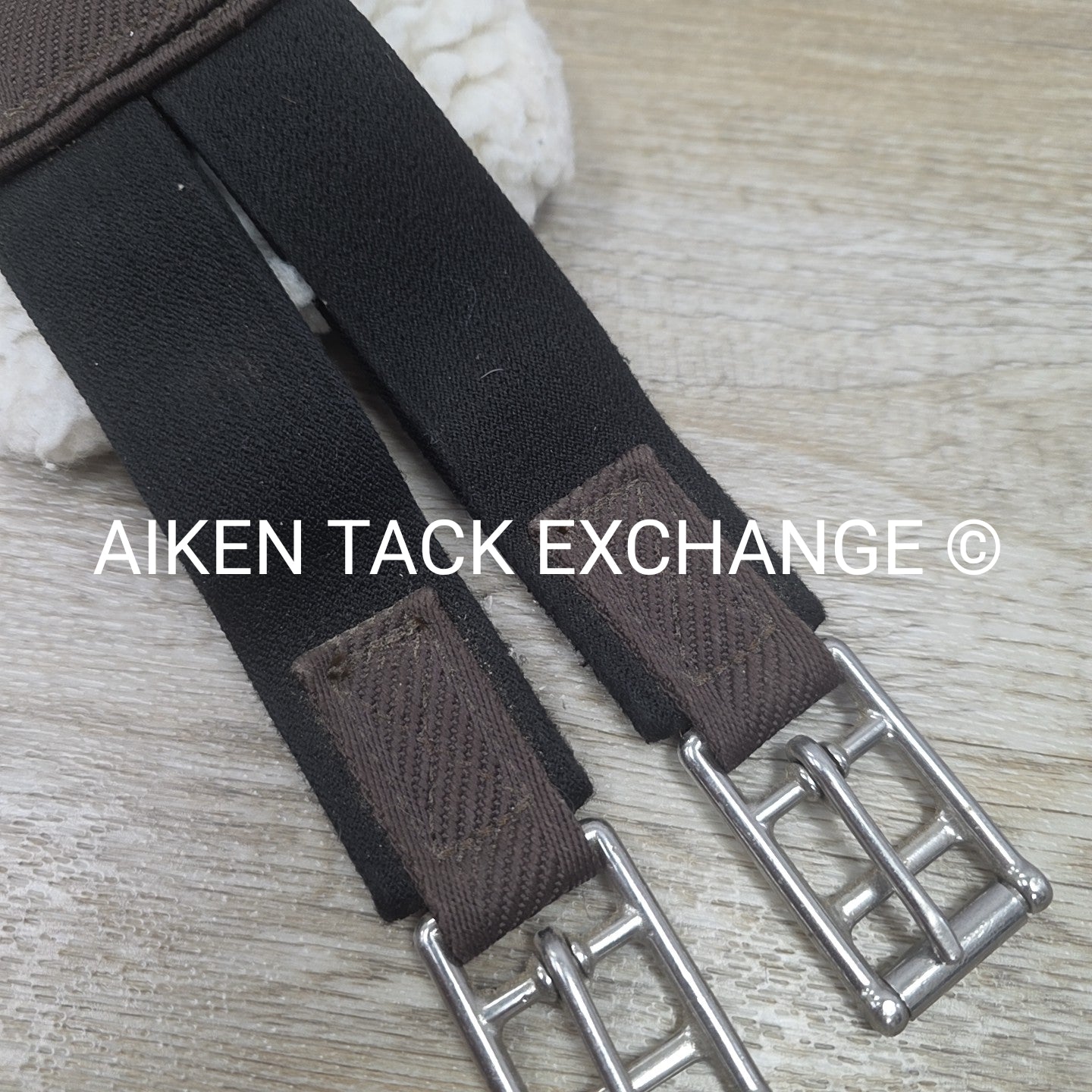 Oaklyn Removable Fleece Double End Elastic Girth, Brown, Size 40"