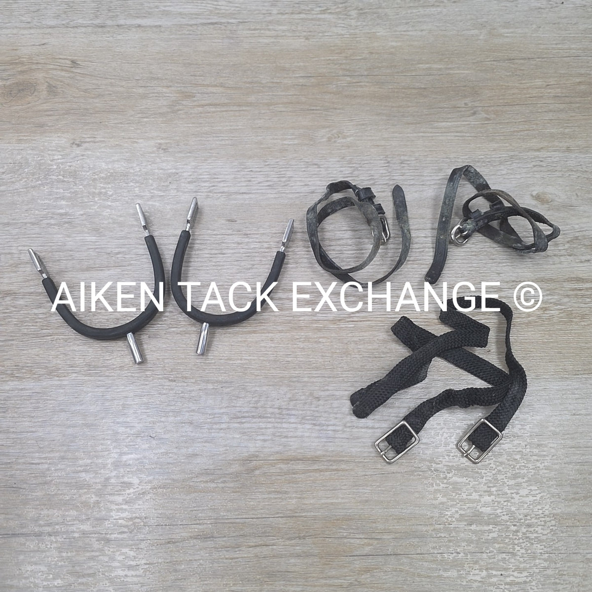 BARGAIN BUNDLE: Rubber Covered Spurs with Leather & Braided Nylon Spur Straps