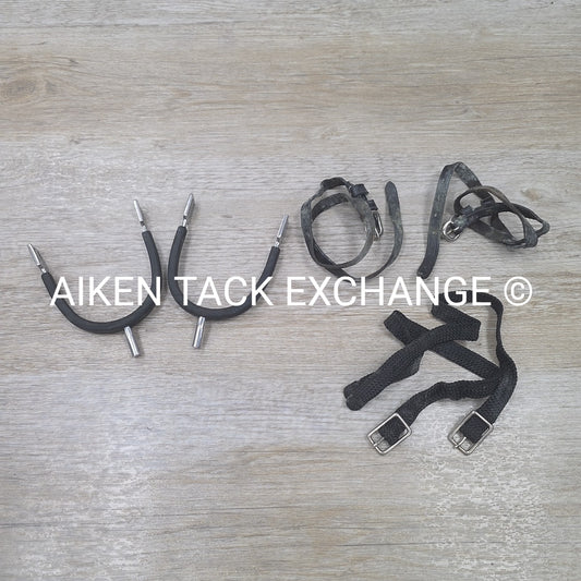 BARGAIN BUNDLE: Rubber Covered Spurs with Leather & Braided Nylon Spur Straps