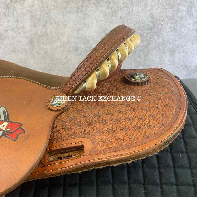 Cactus Saddlery Barrel Racing Trophy Western Saddle, 14" Seat, Wide Tree - Full QH Bars