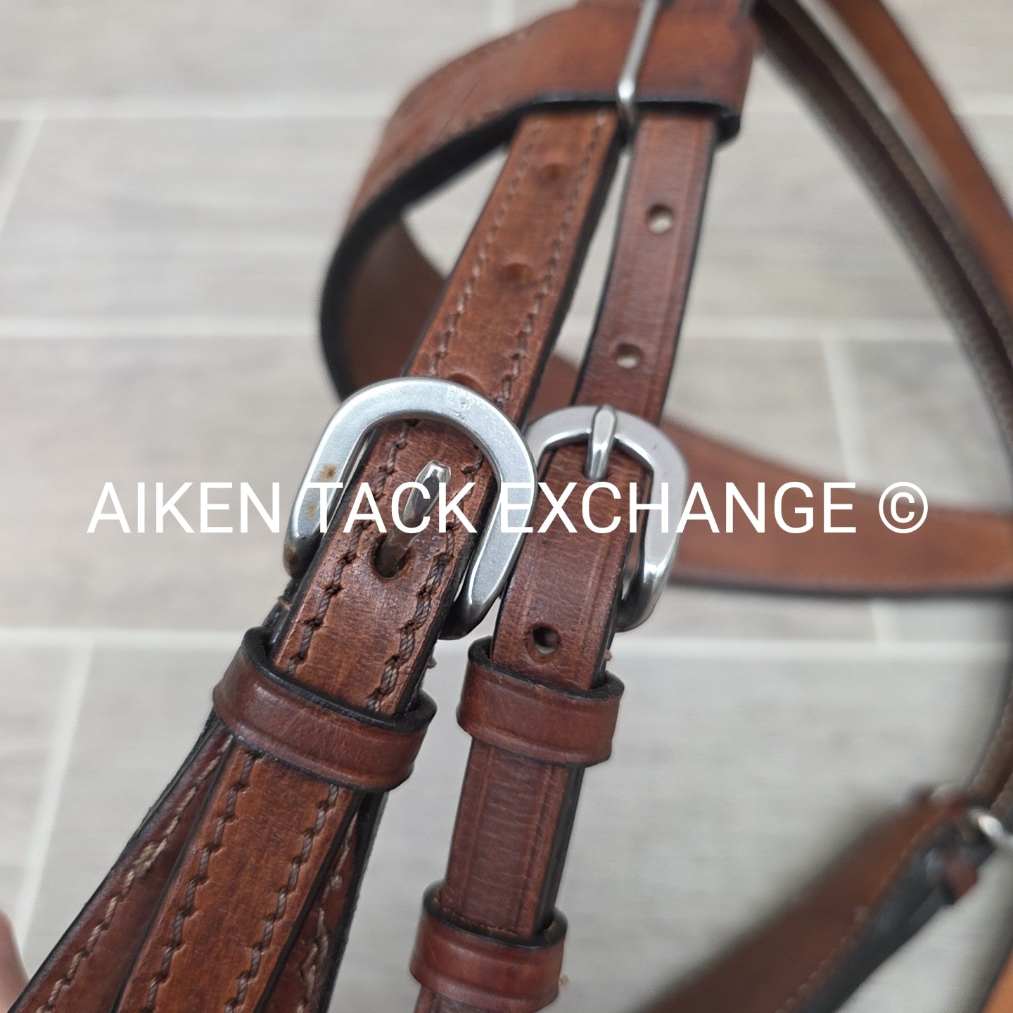 Tooled Leather Western Bridle, Size Draft