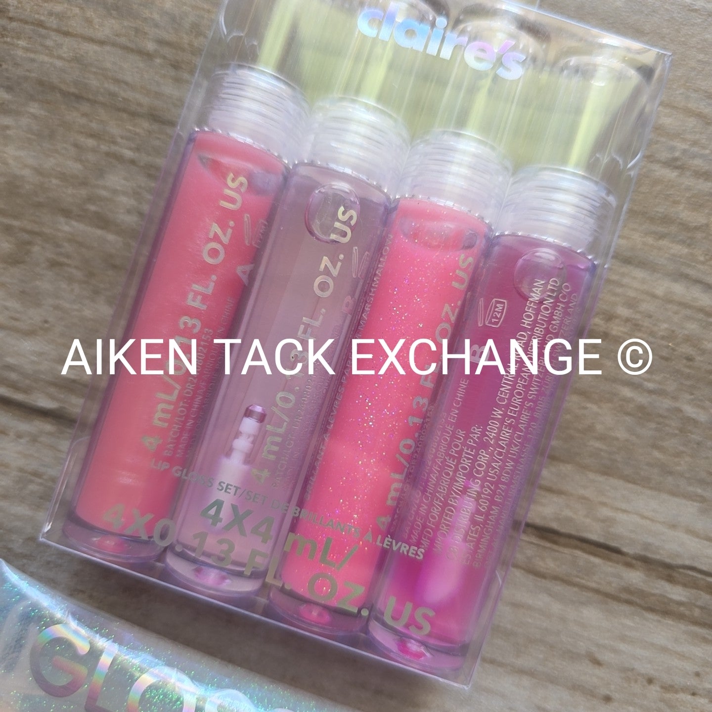 Claire's Lip Gloss Set (4) + 1 Holographic Lip Gloss + 1 Glossy Glitter Gloss