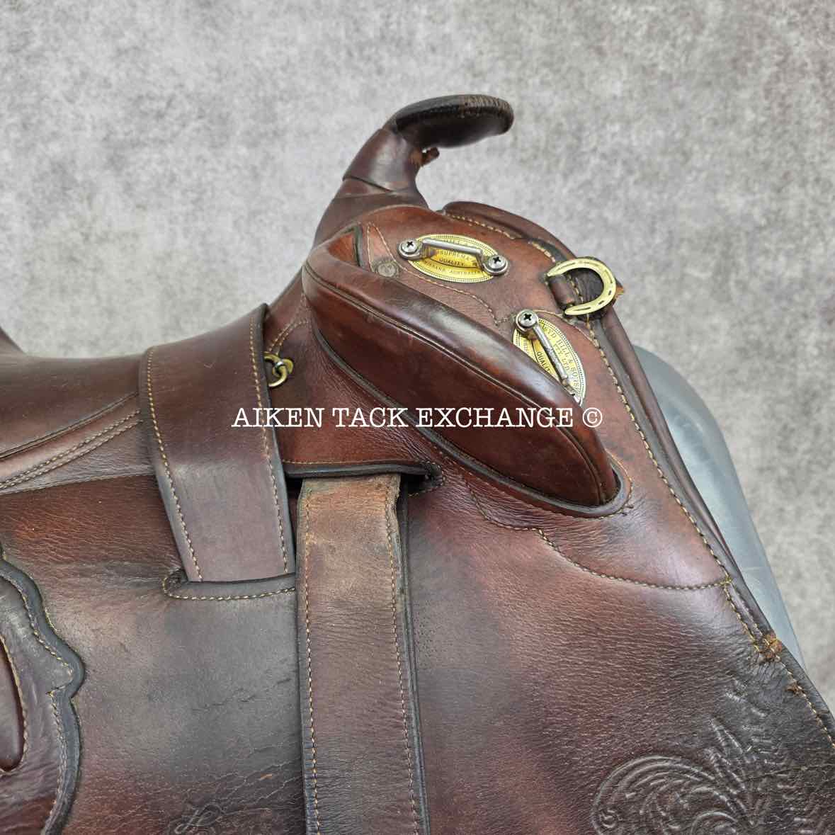 Syd Hill & Sons Australian Stock Saddle, 16" Seat (Western) - 18" Seat (English), MW/W Tree