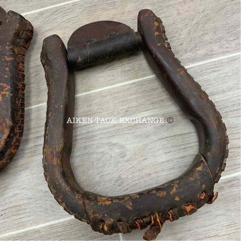 Leather Covered Western Stirrups