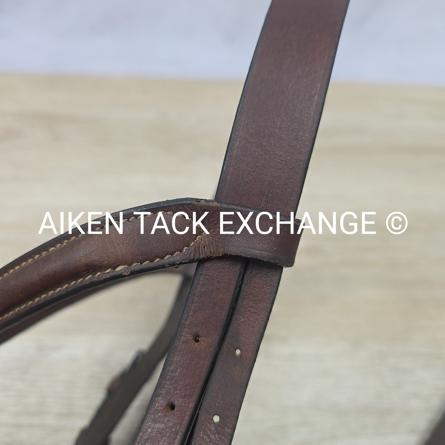 Plain Raised Bridle with Matching Laced Reins, Brown, Size Cob