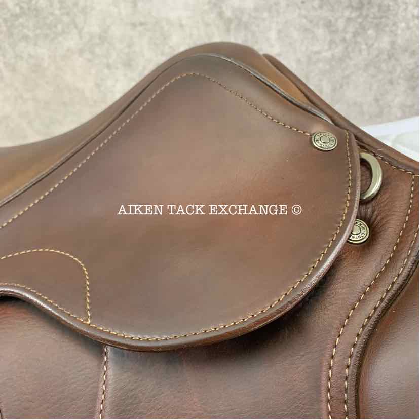 **SOLD** 2021 Antares Signature Skylla Close Contact Jump Saddle, 17.5" Seat, 3A Flap, Medium Tree, Foam Pro Panels