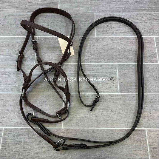 Dr. Cook Beta Bitless Bridle w/ Rubber Lined Reins, Size Full