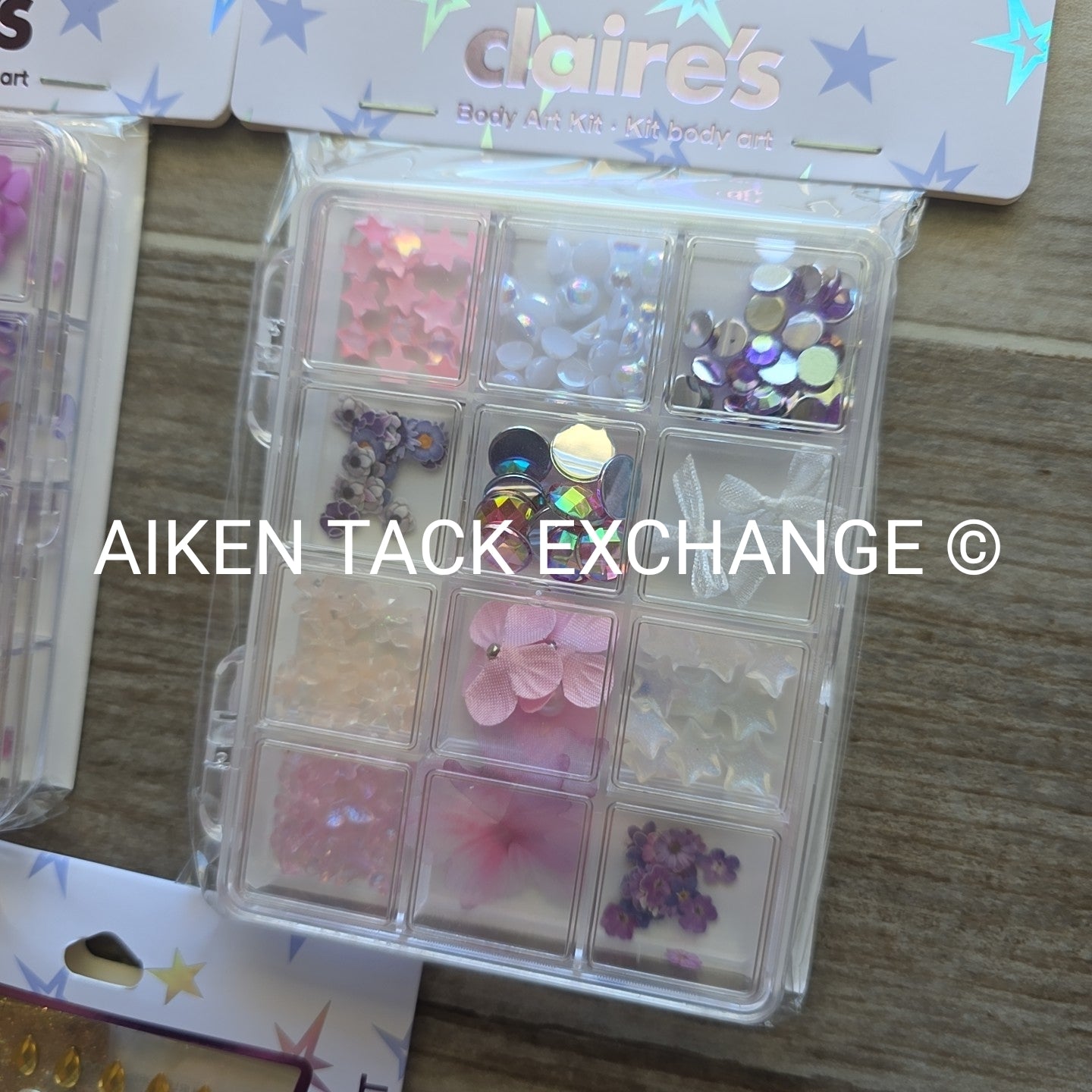 Claire's Body Art Kits - 2 Large Gem Kits w/ Case + 1 Gem & Glitter Kit