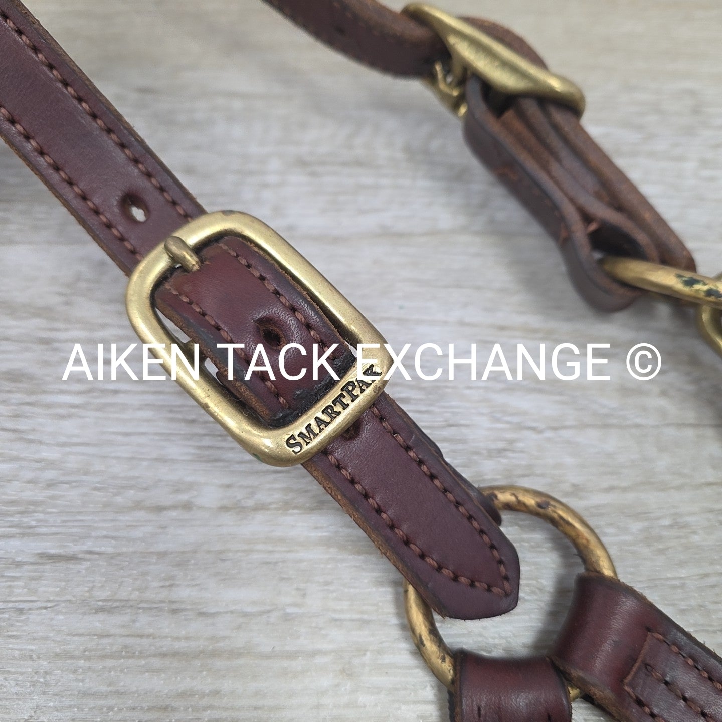 SmartPak Triple Stitch Leather Halter, Brown, Size Full