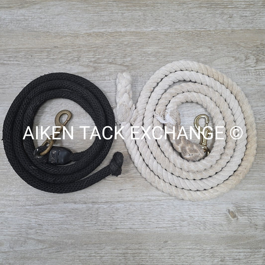 BARGAIN BUNDLE: 1 Fabtron Nylon Lead Rope w/ Chain, 1 Cotton Lead Rope w/ Chain