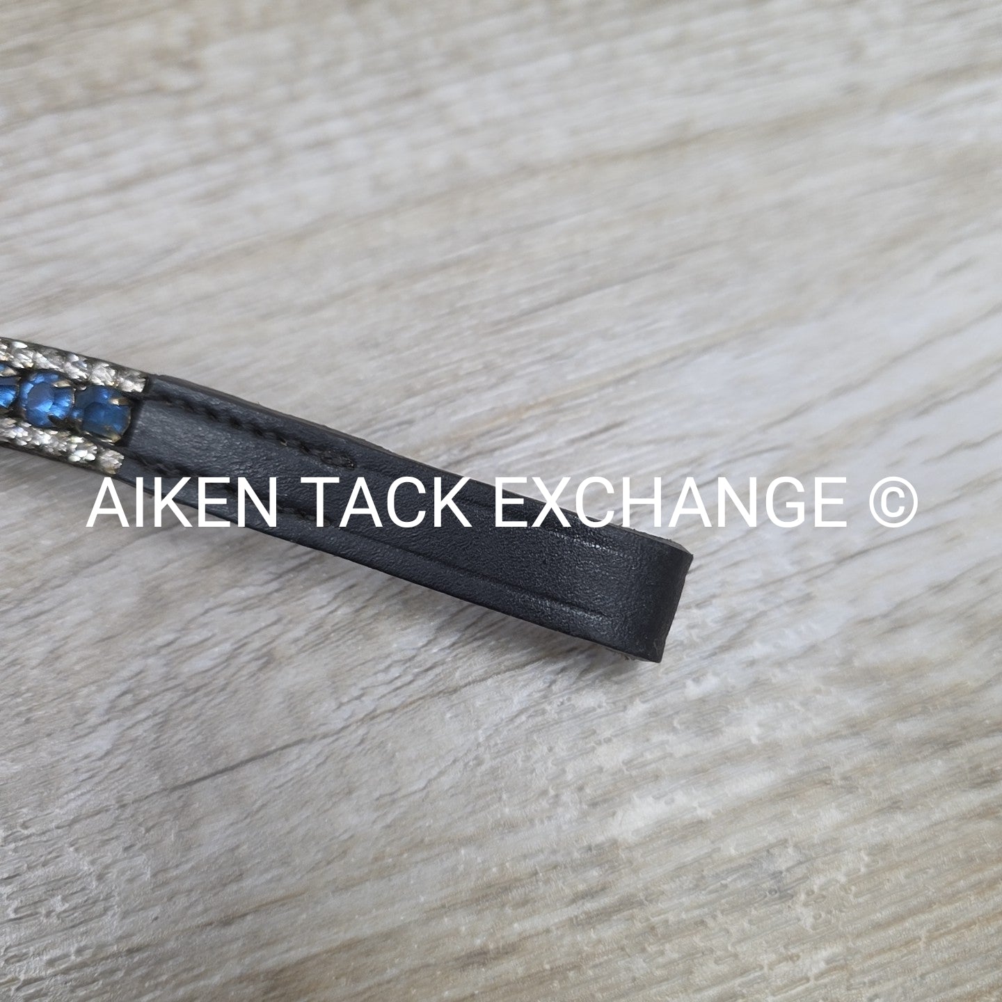 Curved Bling Browband, Black, Size Full