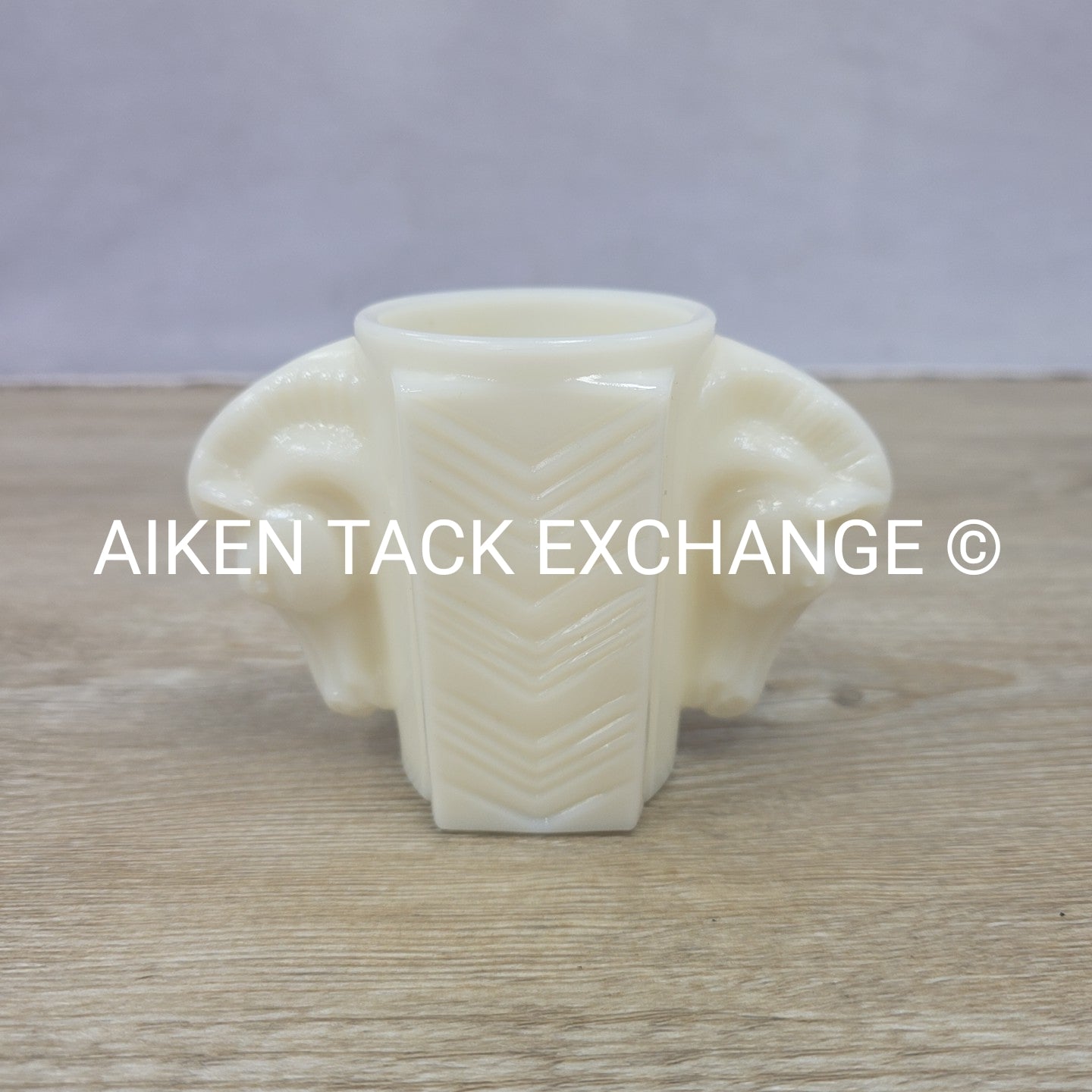 Macbeth Evans Double Horse Head Milk Glass Vase, Vintage