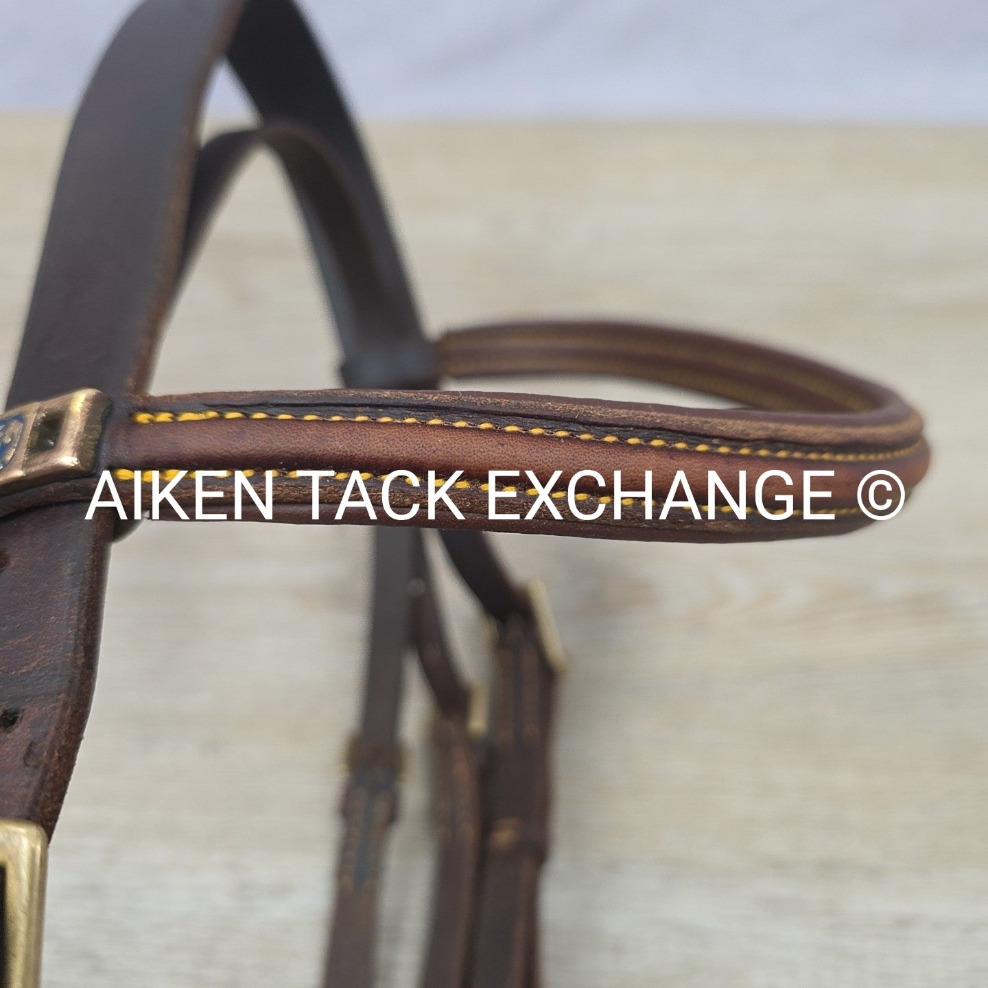 Stubben Plain Raised Flash Bridle with Matching Cotton Web Reins, Brown, Size Fu