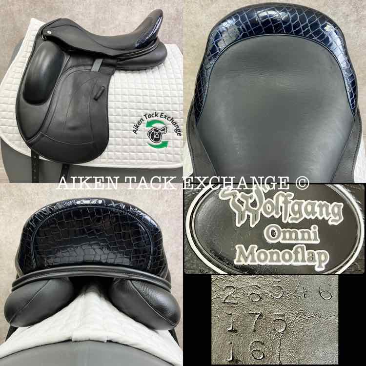**SOLD** 2020 Custom Saddlery Wolfgang Omni Monoflap Dressage Saddle, 17.5" Seat, Adjustable Tree, Wool Flocked Panels