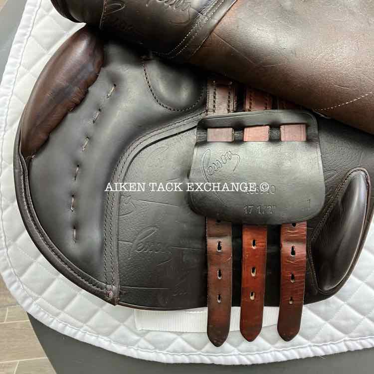 **SOLD** 2008 Pessoa Legacy XP Close Contact Jump Saddle, 17.5" Seat, Adjustable Tree - XCH Changeable Gullet, Wool Flocked Panels