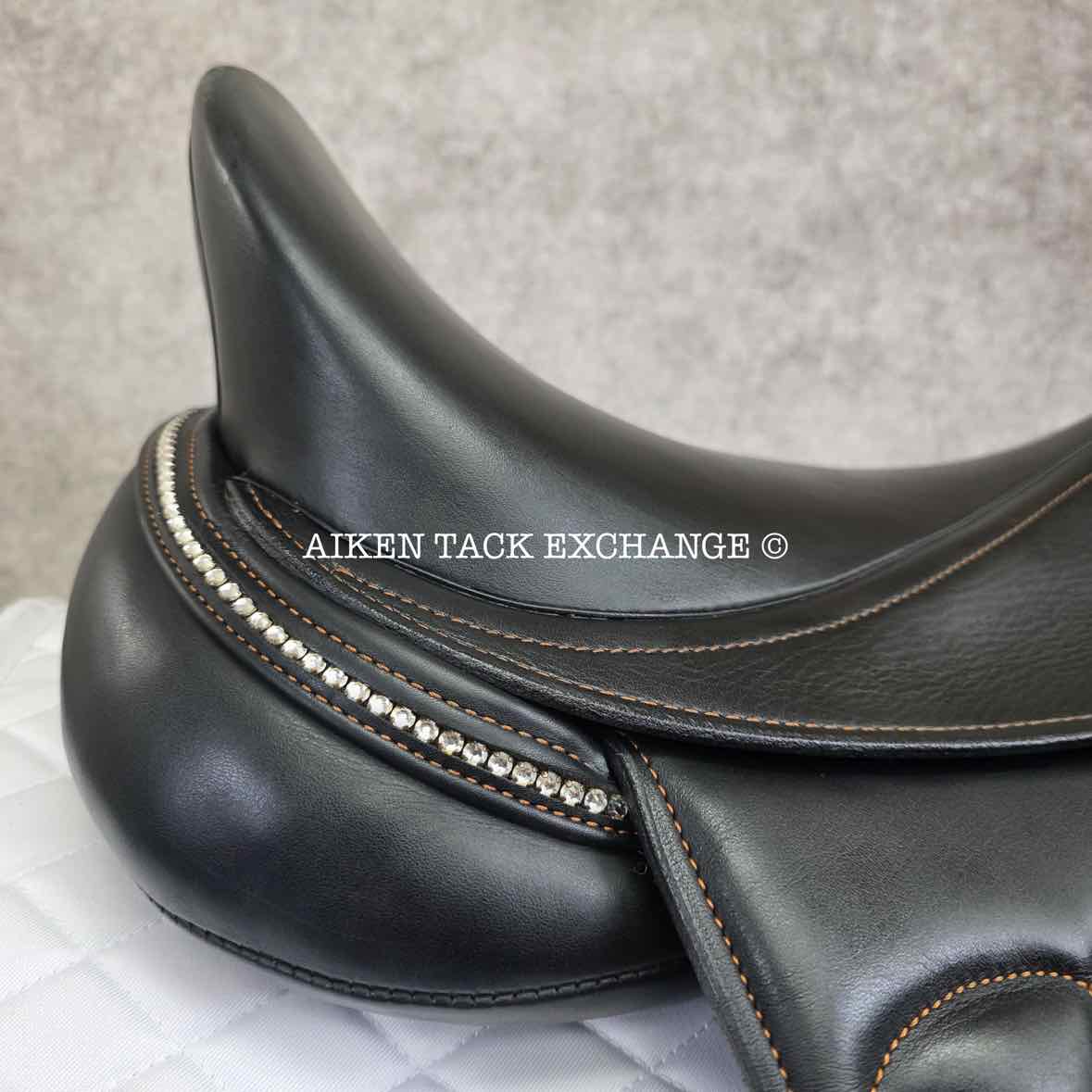 2018 MacRider Challenge Monoflap Dressage Saddle, 17" Seat, Medium Wide Tree, Wool Flocked Panels