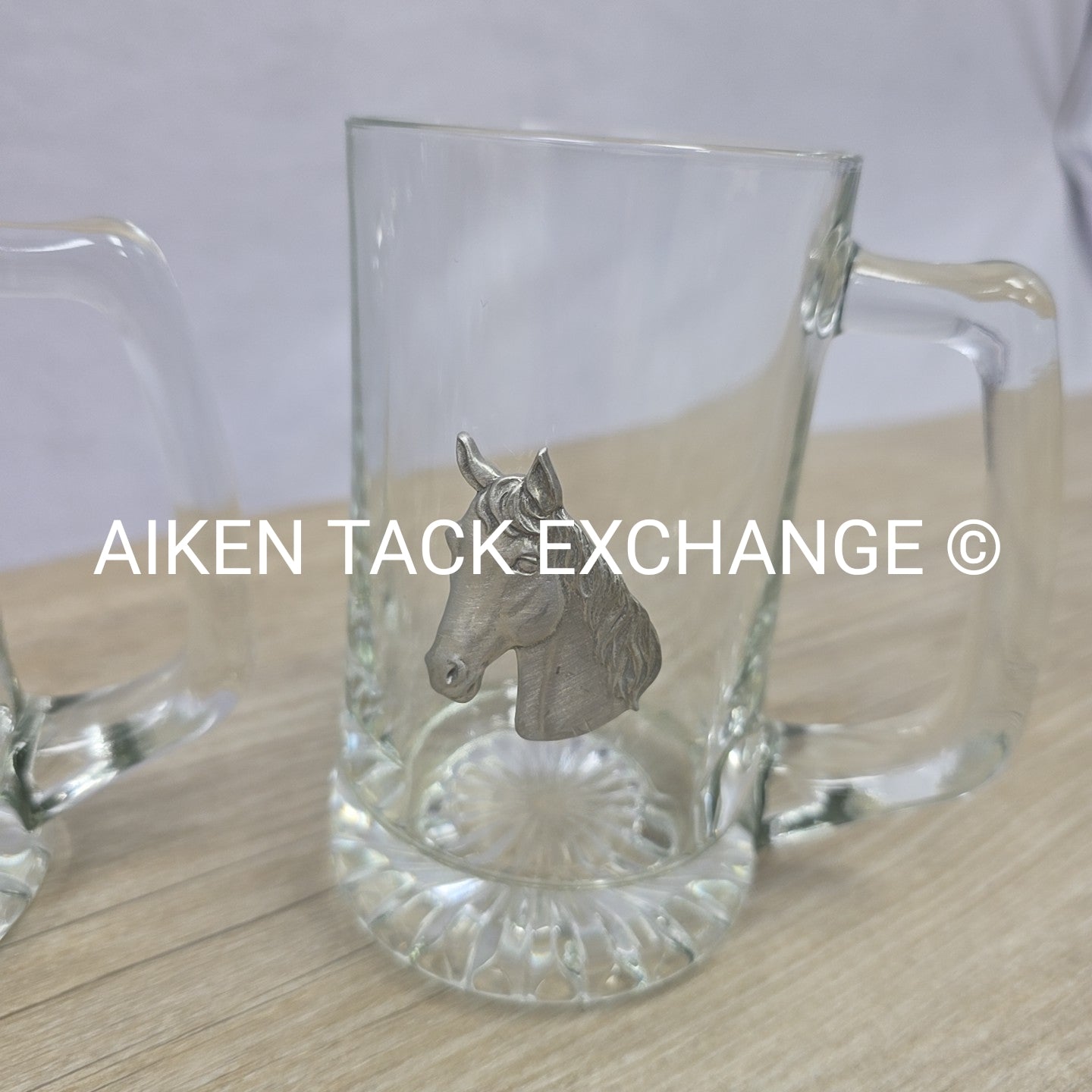 Horse Head Glass Mugs, Set of 5