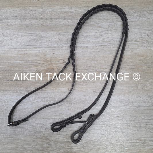 SmartPak Plymouth Flat Laced Reins, Brown, 48"