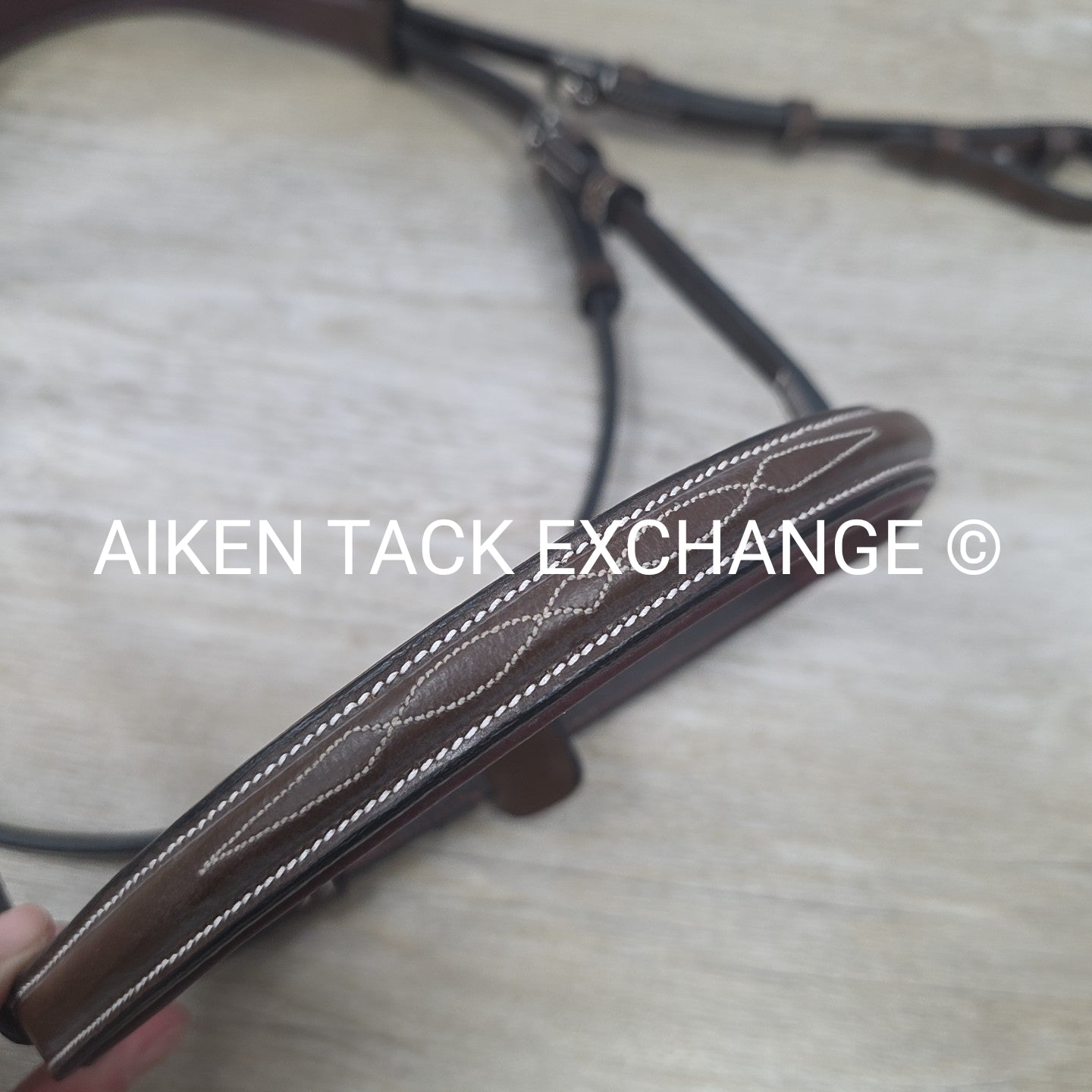 HDR Pro Mono Crown Fancy Stitch Padded Bridle with Reins, Brown, Size Pony