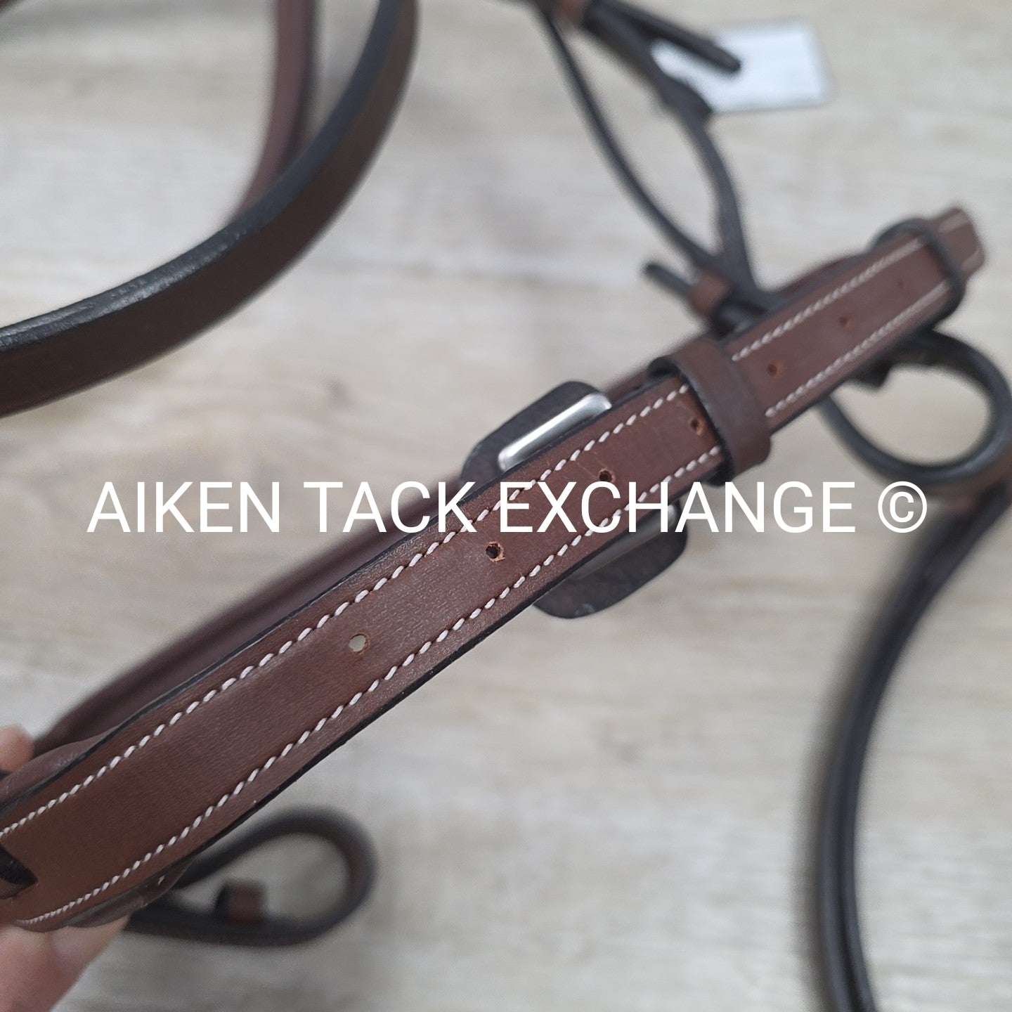 HDR Pro Mono Crown Fancy Stitch Padded Bridle with Reins, Brown, Oversize