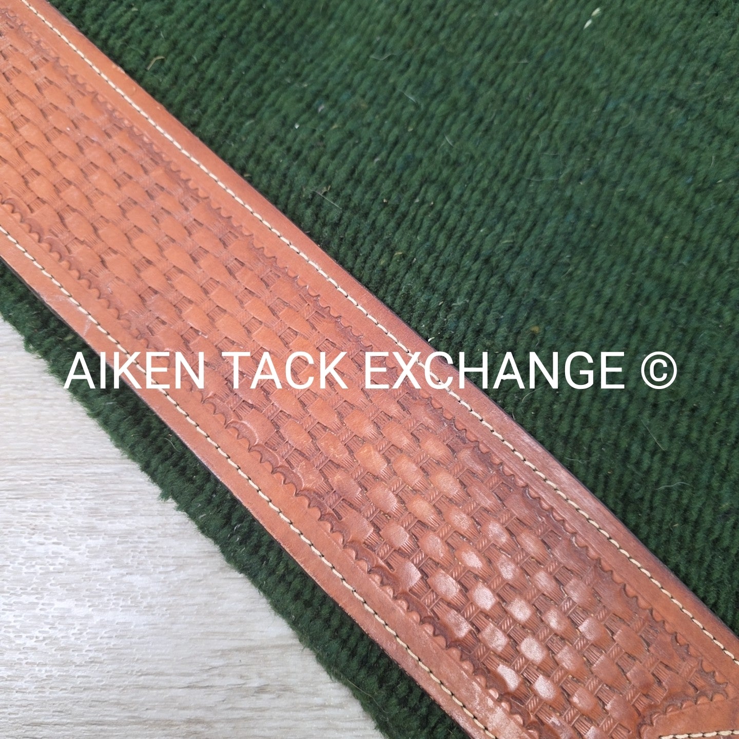 Western Saddle Pad with Tooled Leather Trim