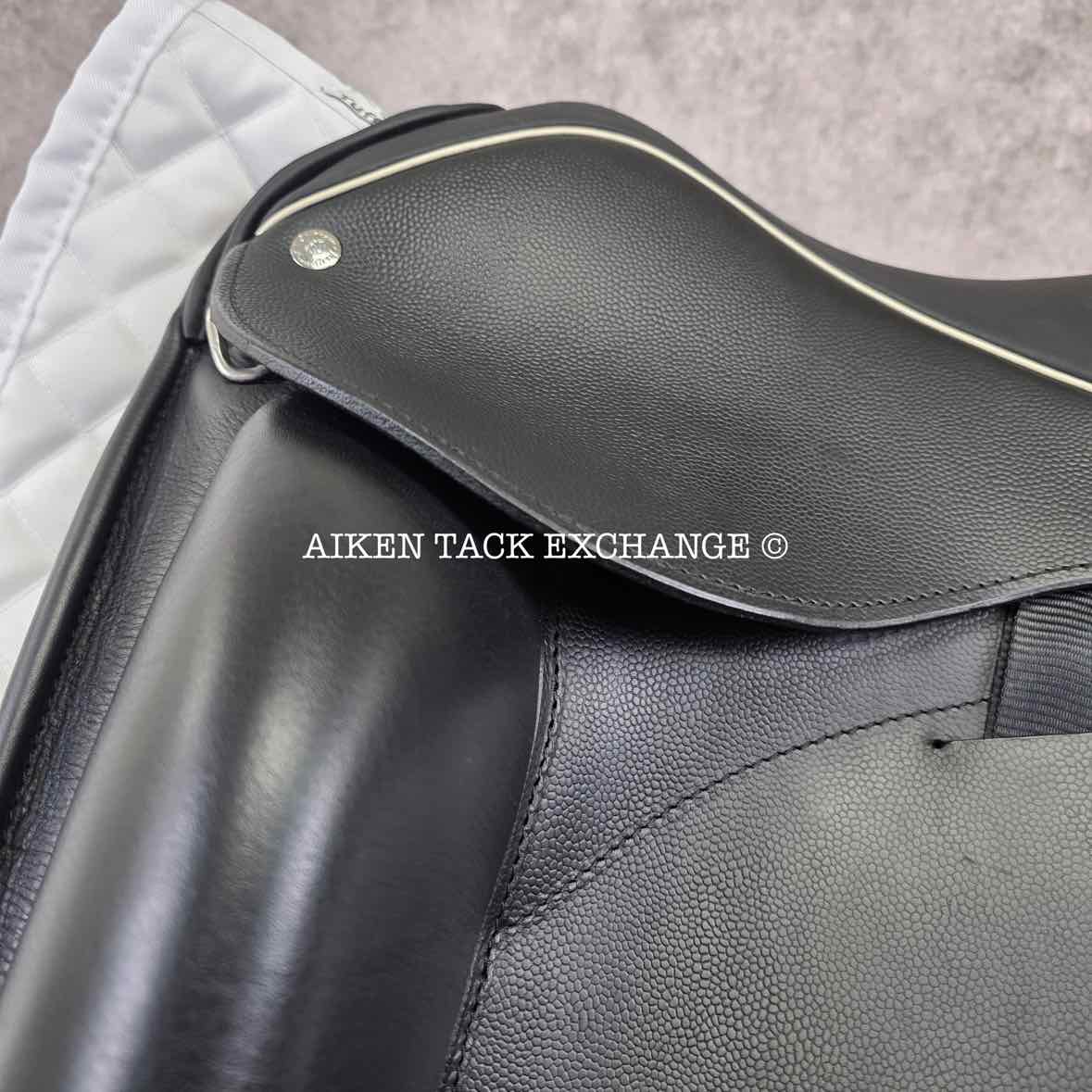 2022 Custom Saddlery Icon Coda Monoflap Dressage Saddle, 17" Seat, Adjustable Tree, Wool Flocked Panels