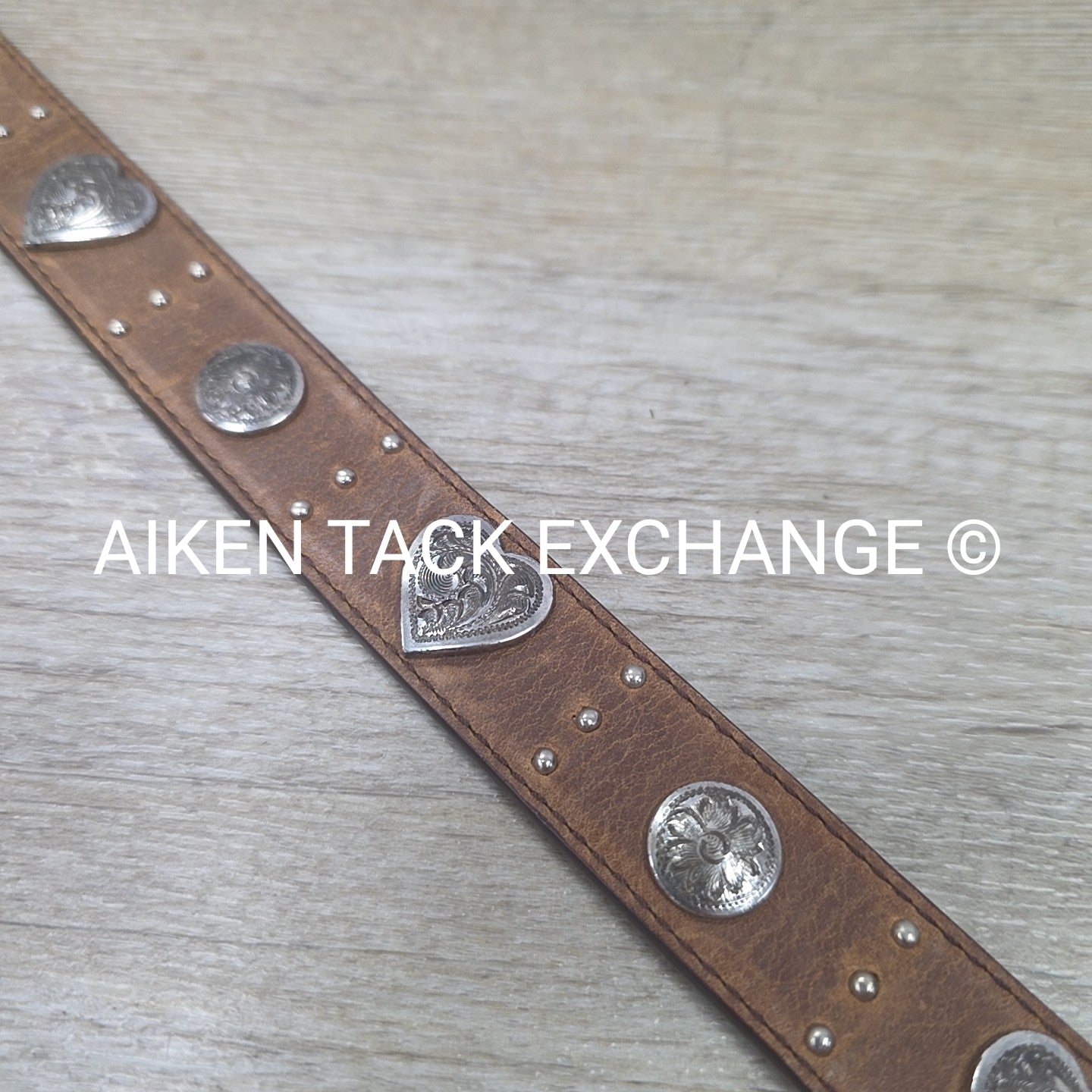 Ariat Heart Shaped Concho Belt, Size 28