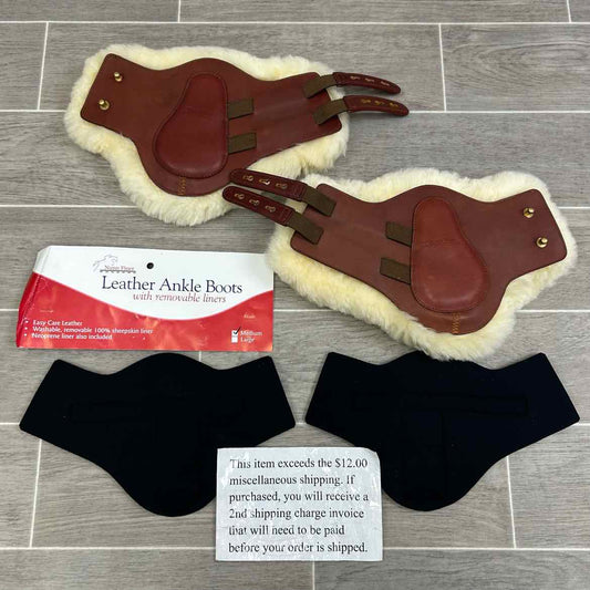 Nunn Finer Hind Fetlock Boots with Removable Sheepskin & Neoprene Liners, Brown,