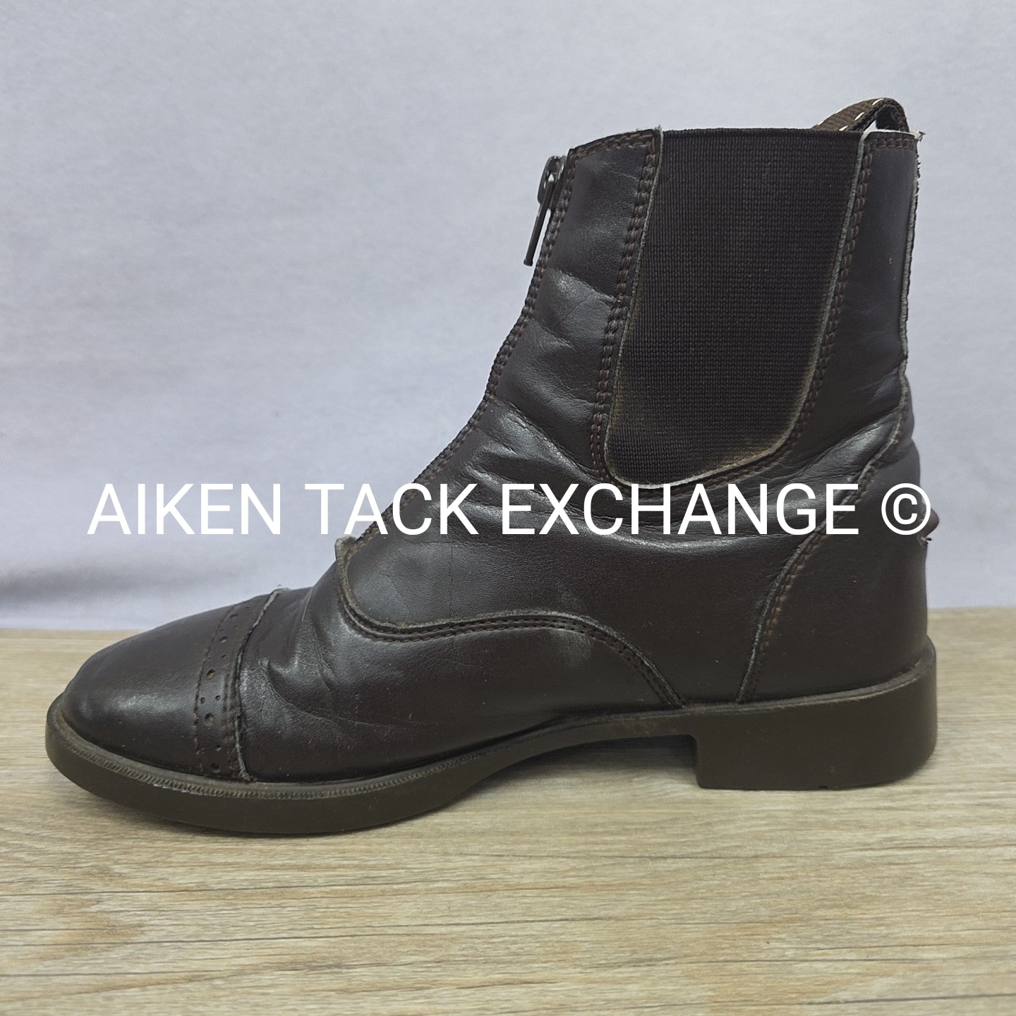 Dover Saddlery Riding Sport Provenance Zip Paddock Boots, Brown, Size 6.5