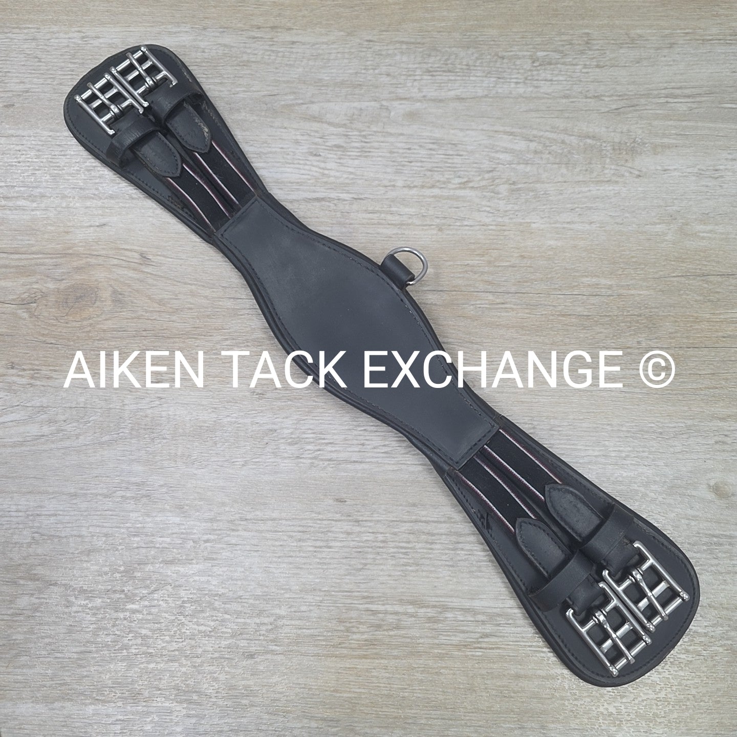 Contour Double End Elastic Dressage Girth, Black, 22"