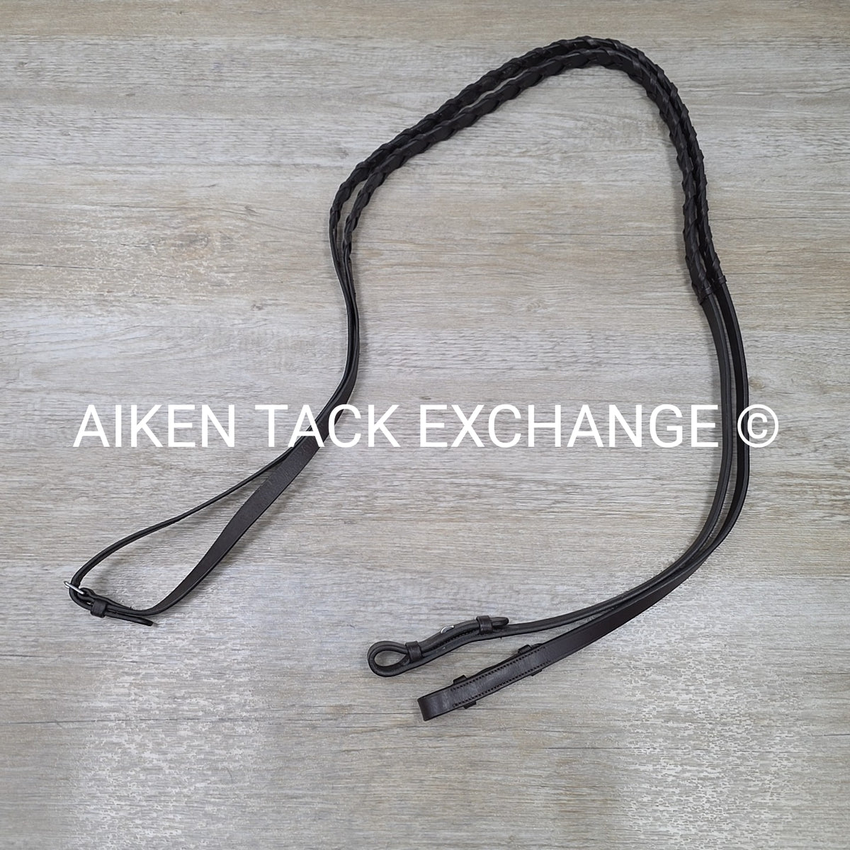Flat Laced Reins, Brown, 62"