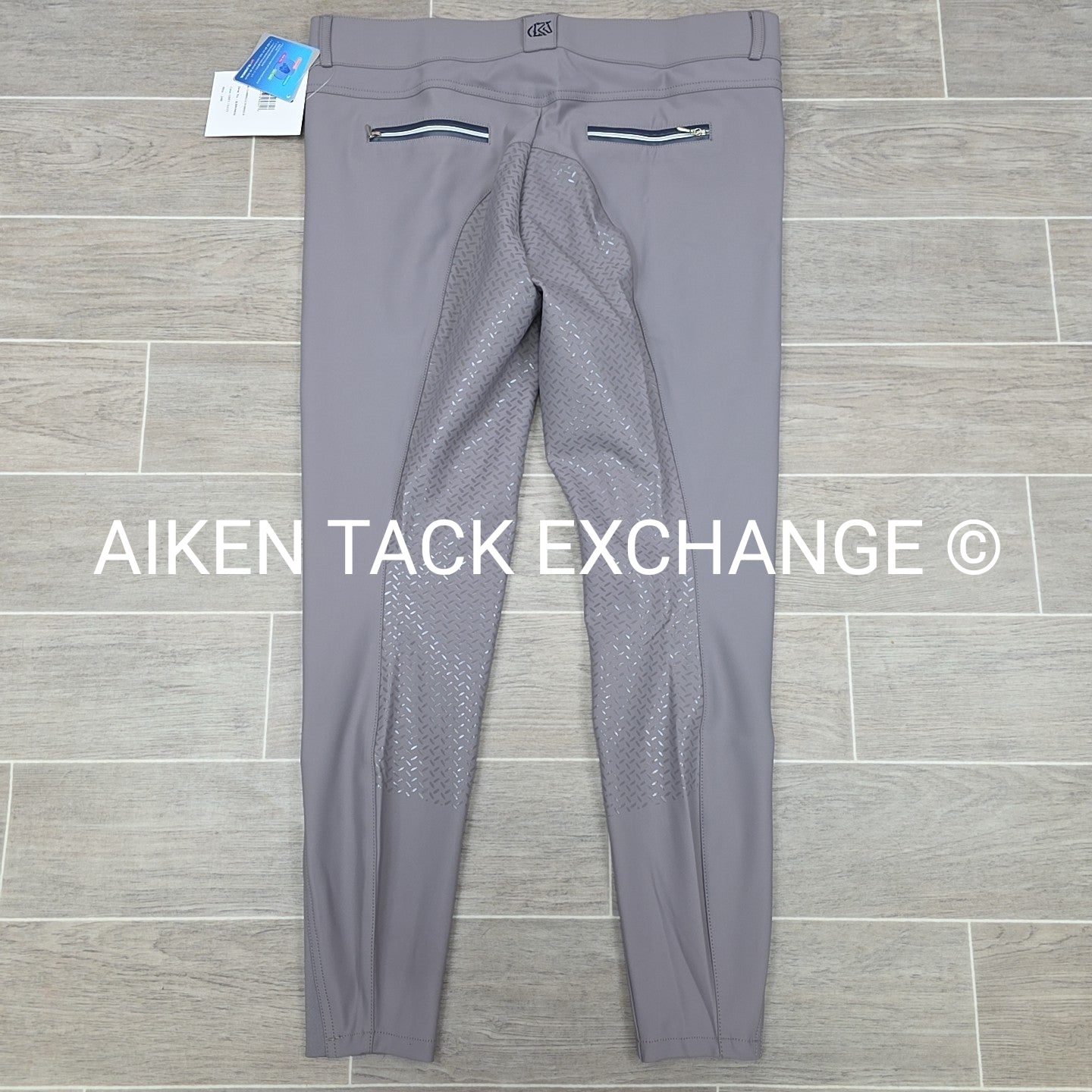 KL Select Gabrielle Full Seat Breeches, Grey/Navy, Women's Size 34R