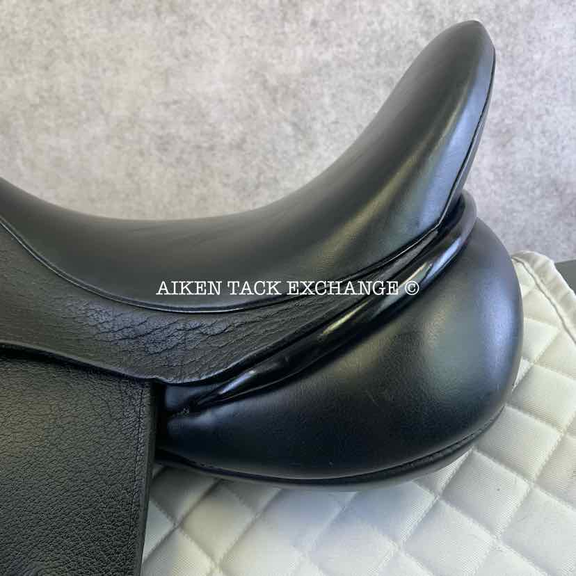 **SOLD** Laser Monoflap Dressage Saddle, 17.5" Seat, Medium Tree, Wool Flocked Panels