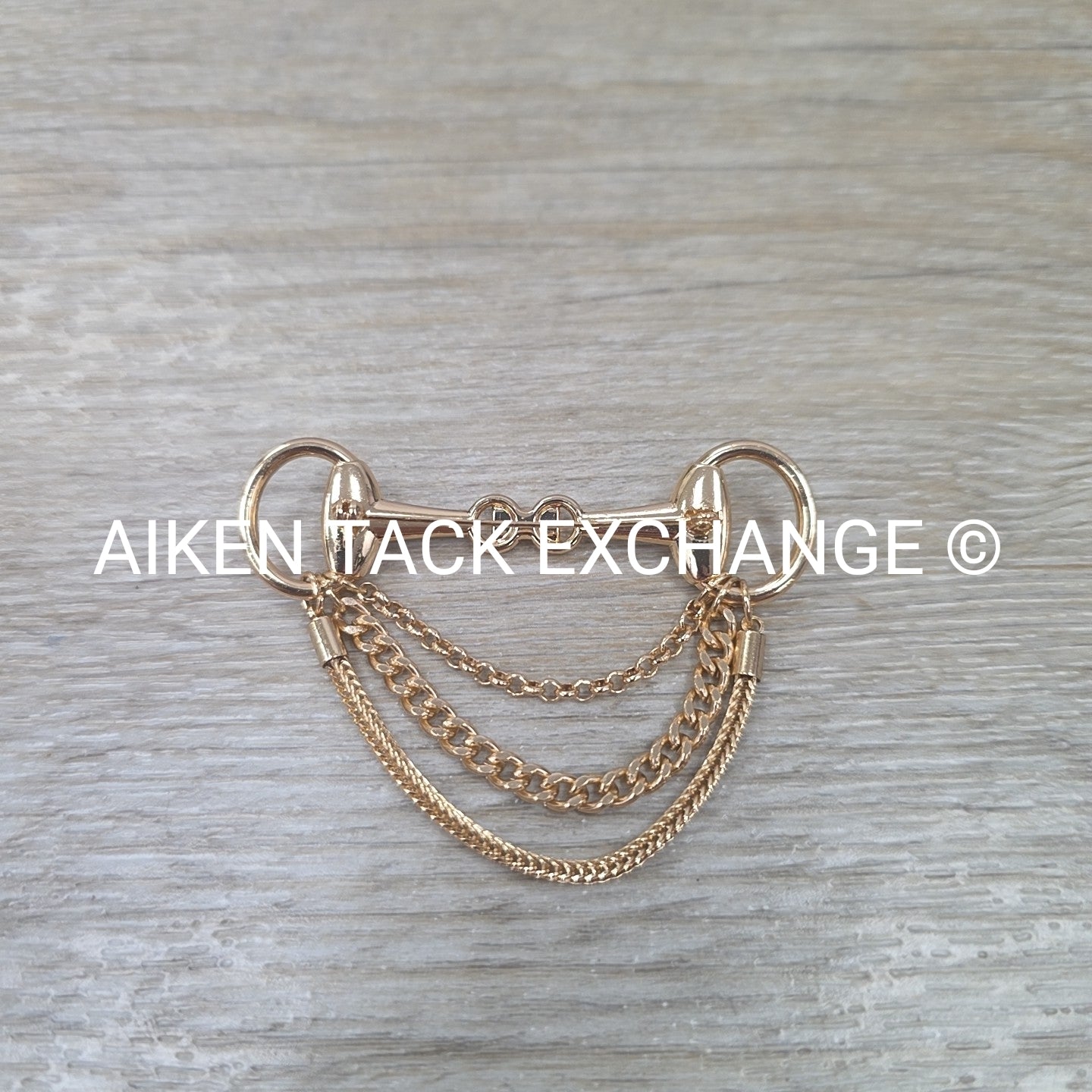 Time & Tru Goldtone Horse Bit Brooch